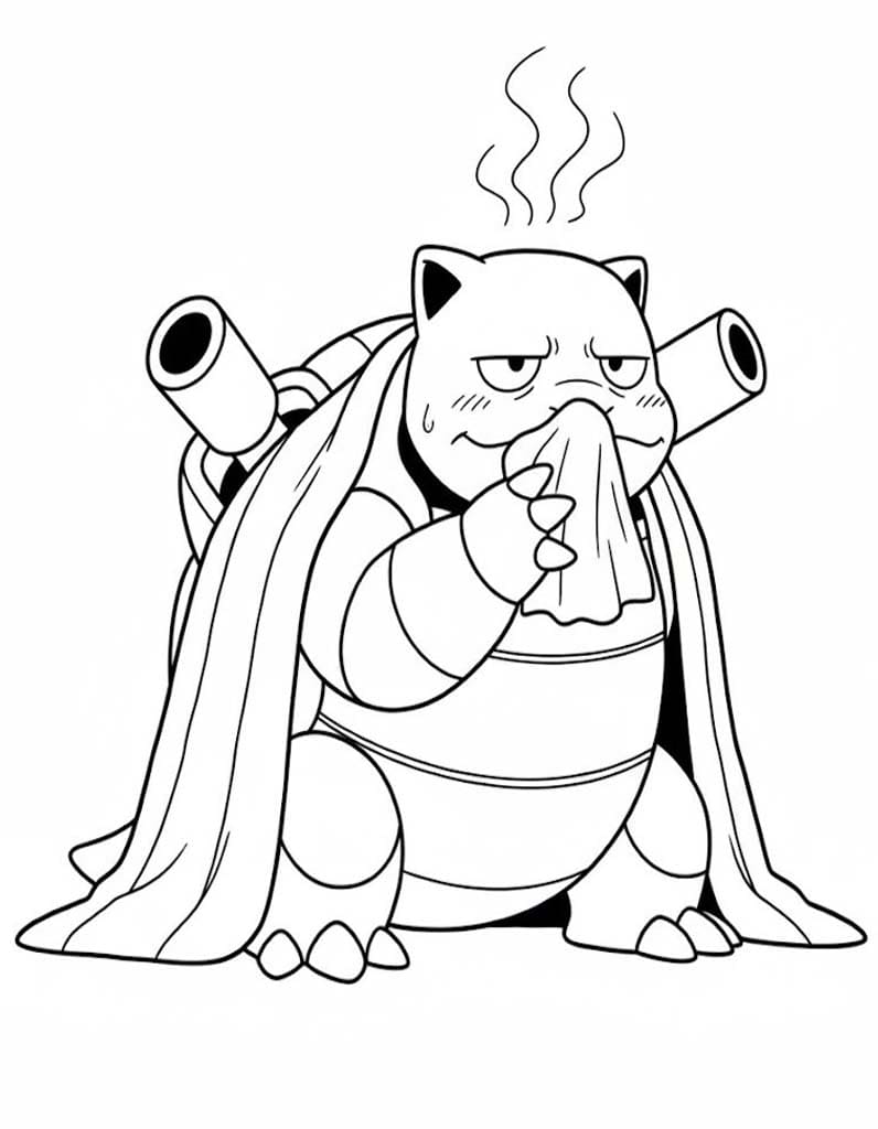 Blastoise zdarma prostý omalovánka