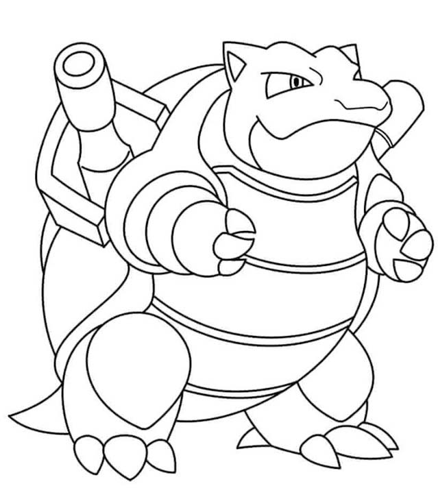 Blastoise zdarma snadný tisknutelné omalovánka