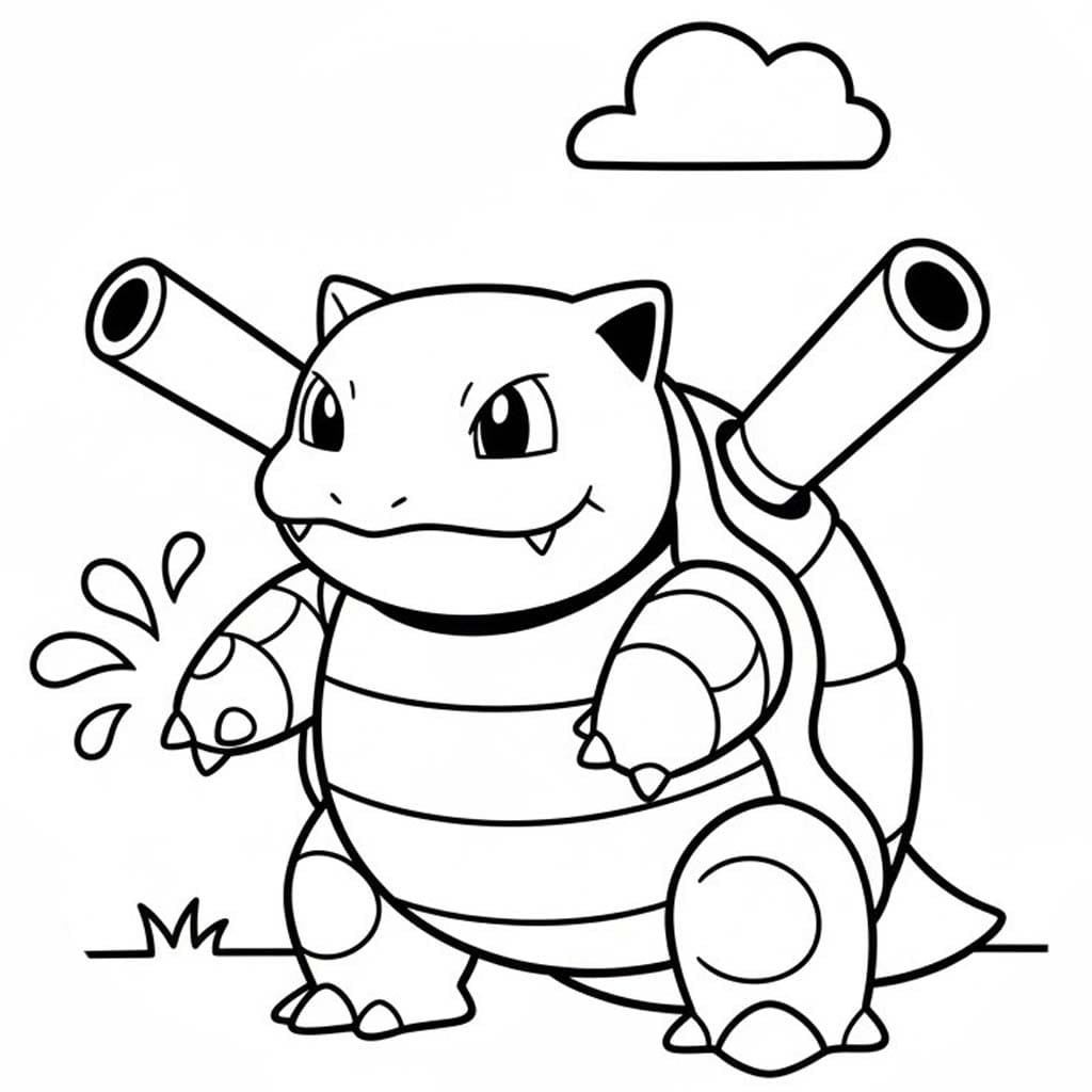 Blastoise zdarma základní tisknutelné omalovánka
