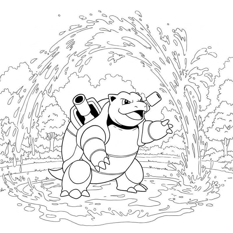 Blastoise zdarma omalovánka