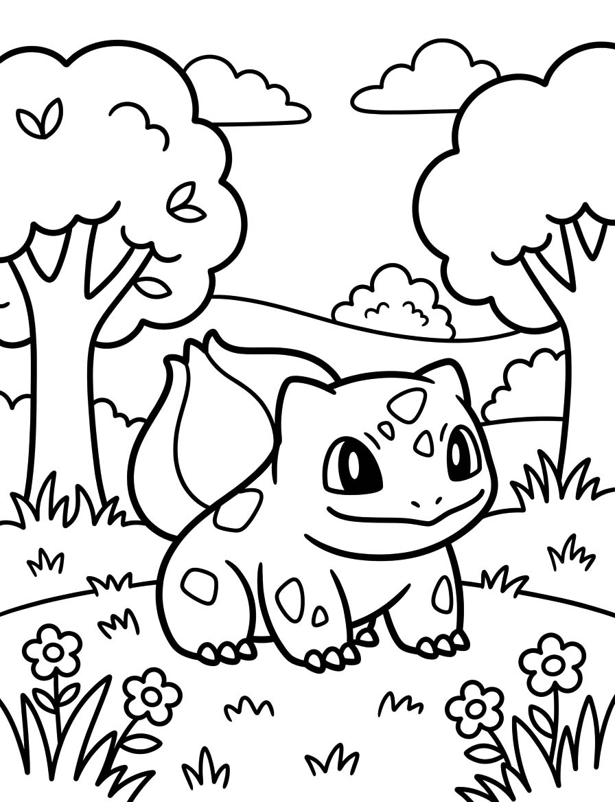 Bulbasaur pro děti omalovánka