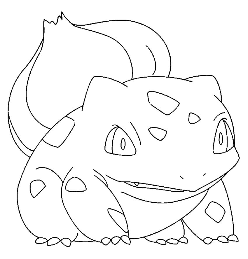 Bulbasaur zdarma základní tisknutelné omalovánka