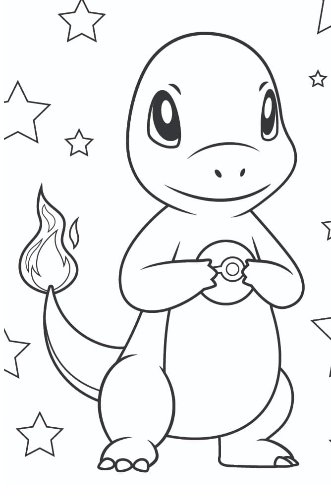 Charmander k vytisknutí zdarma omalovánka