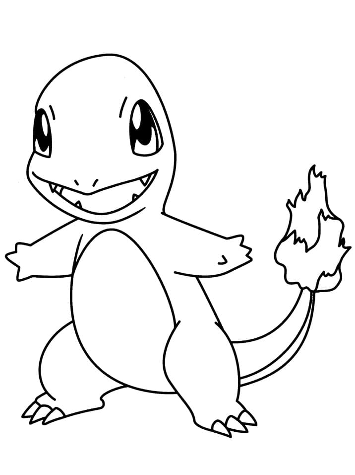 Charmander tisknutelné pro děti omalovánka