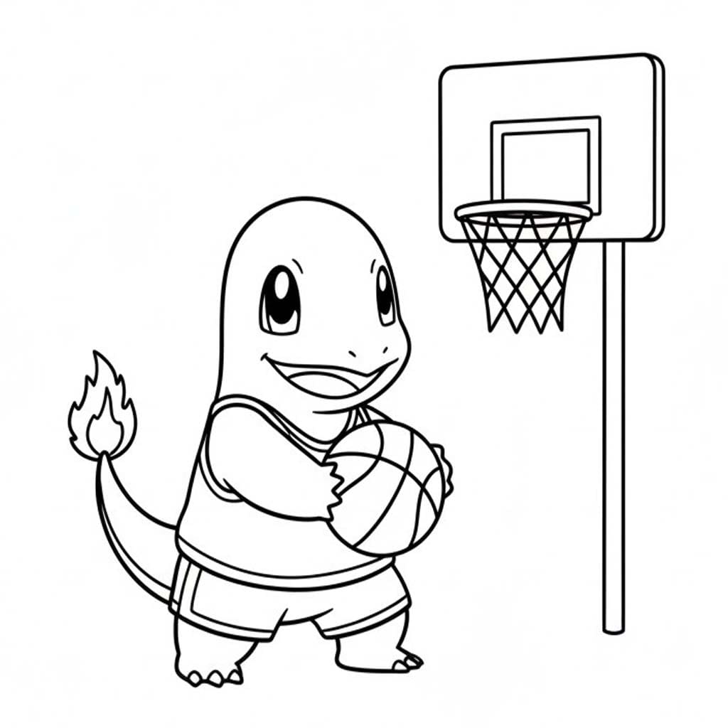Charmander základní tisknutelné omalovánka