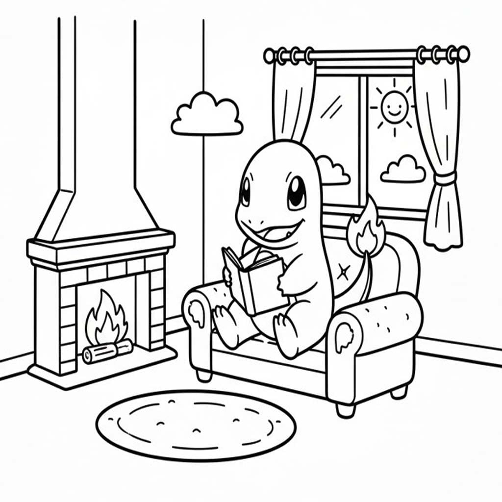 Charmander zdarma pro děti omalovánka