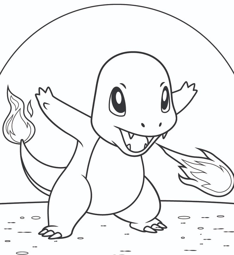 Charmander zdarma prostý tisknutelné omalovánka