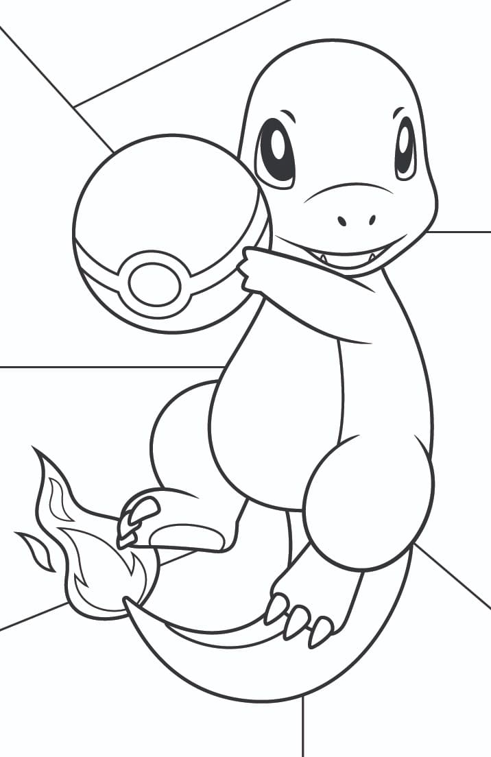 Charmander zdarma snadný tisknutelné omalovánka