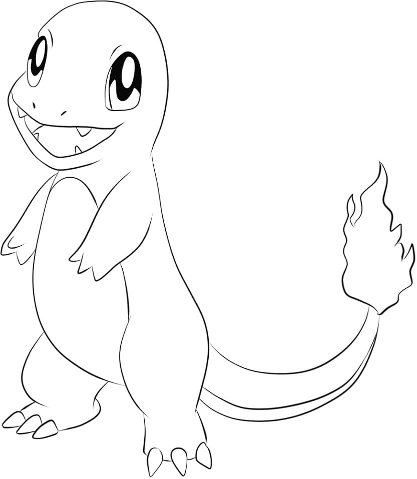 Charmander zdarma tisknutelné pro děti omalovánka