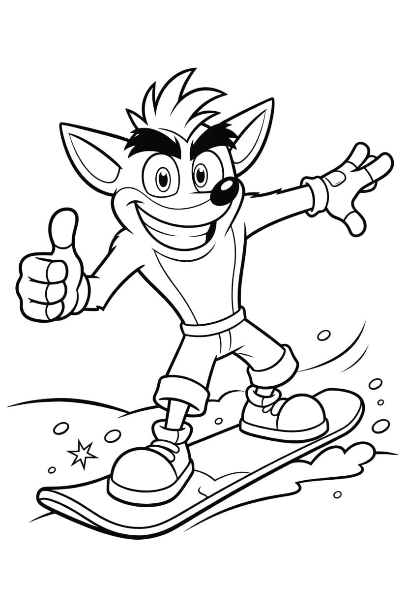 Crash Bandicoot k vytisknutí zdarma omalovánka