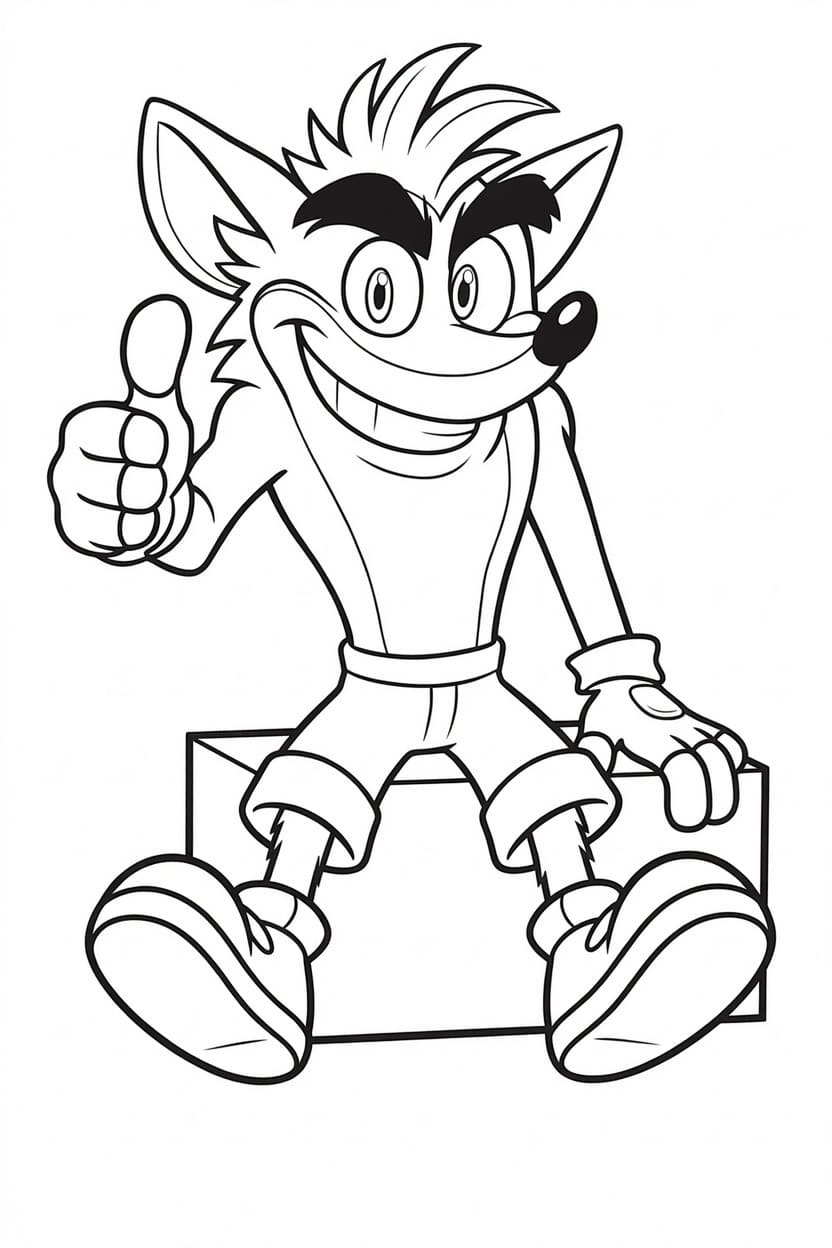 Crash Bandicoot prostý tisknutelné omalovánka