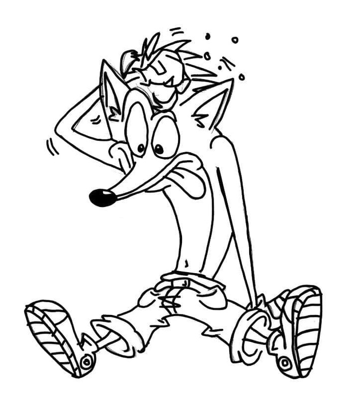 Crash Bandicoot snadný tisknutelné omalovánka