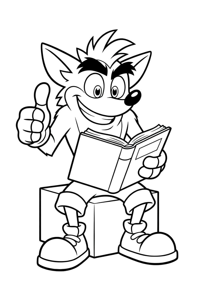 Crash Bandicoot zdarma pro děti omalovánka