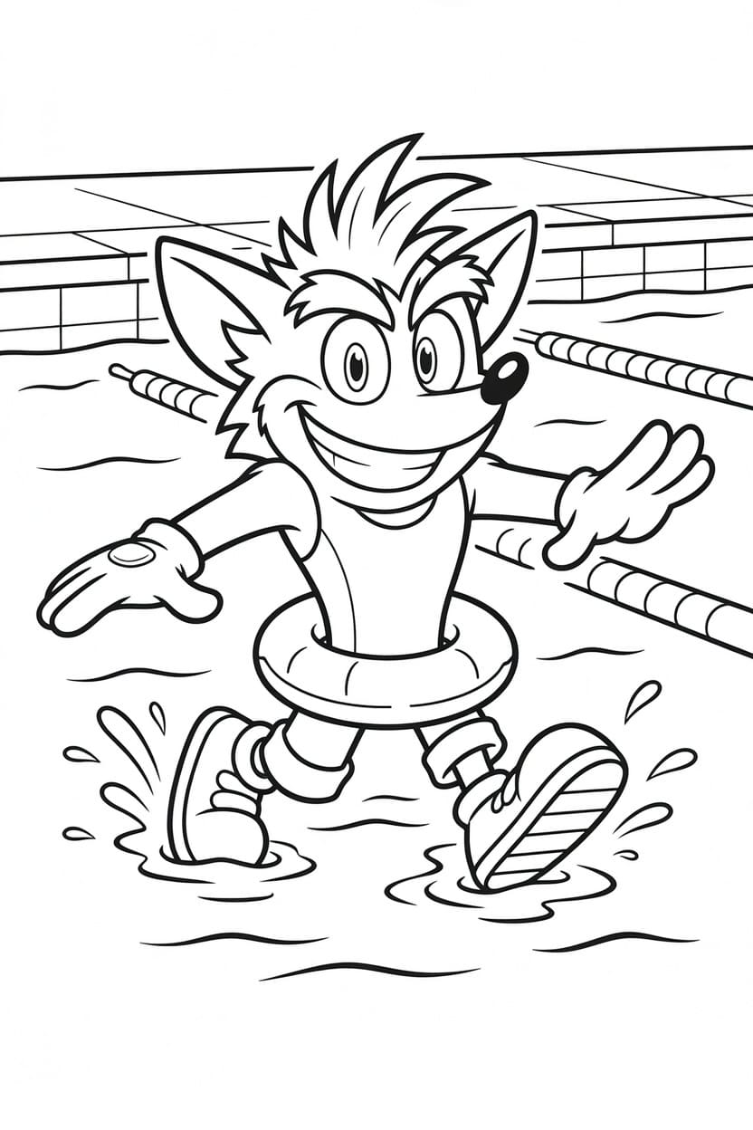 Crash Bandicoot zdarma prostý tisknutelné omalovánka