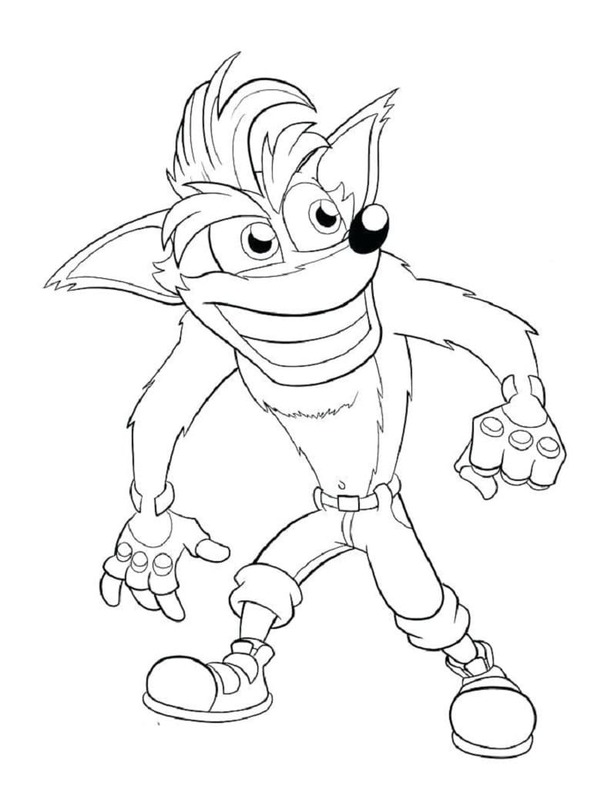 Crash Bandicoot zdarma snadný tisknutelné omalovánka
