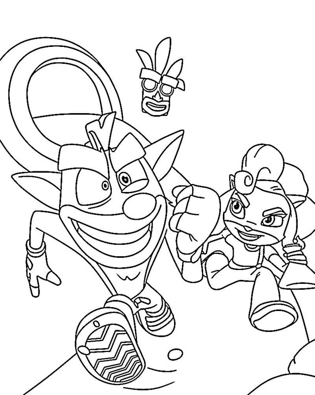 Crash Bandicoot zdarma snadný omalovánka
