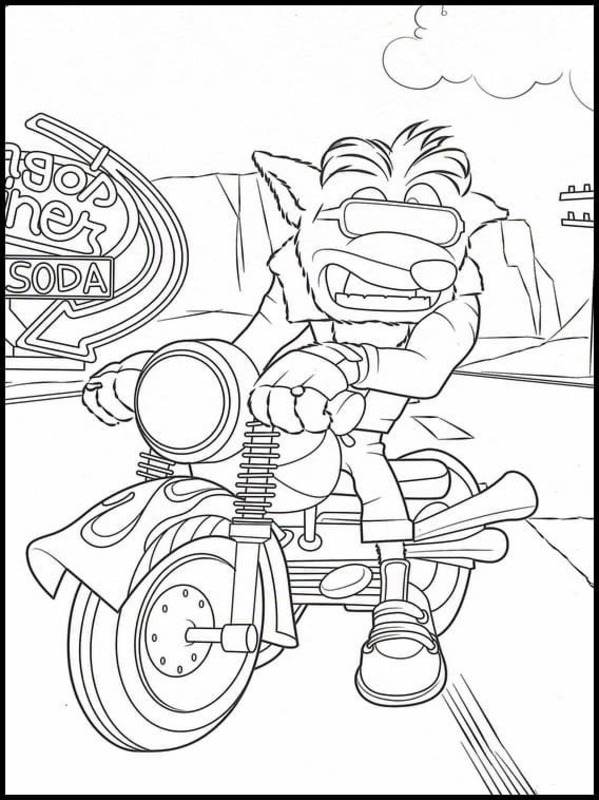Crash Bandicoot zdarma základní omalovánka