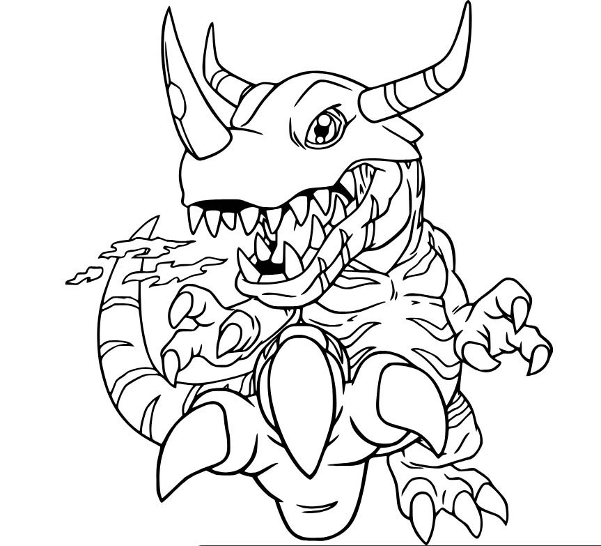 Digimon k vytisknutí omalovánka