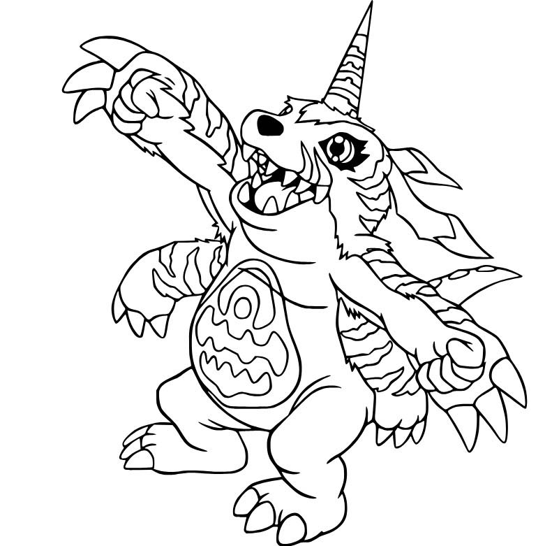 Digimon zdarma pro děti omalovánka