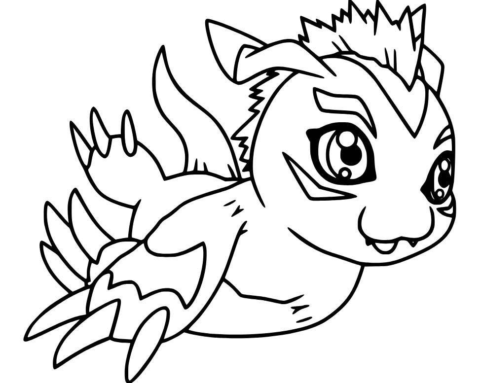 Digimon zdarma prostý tisknutelné omalovánka