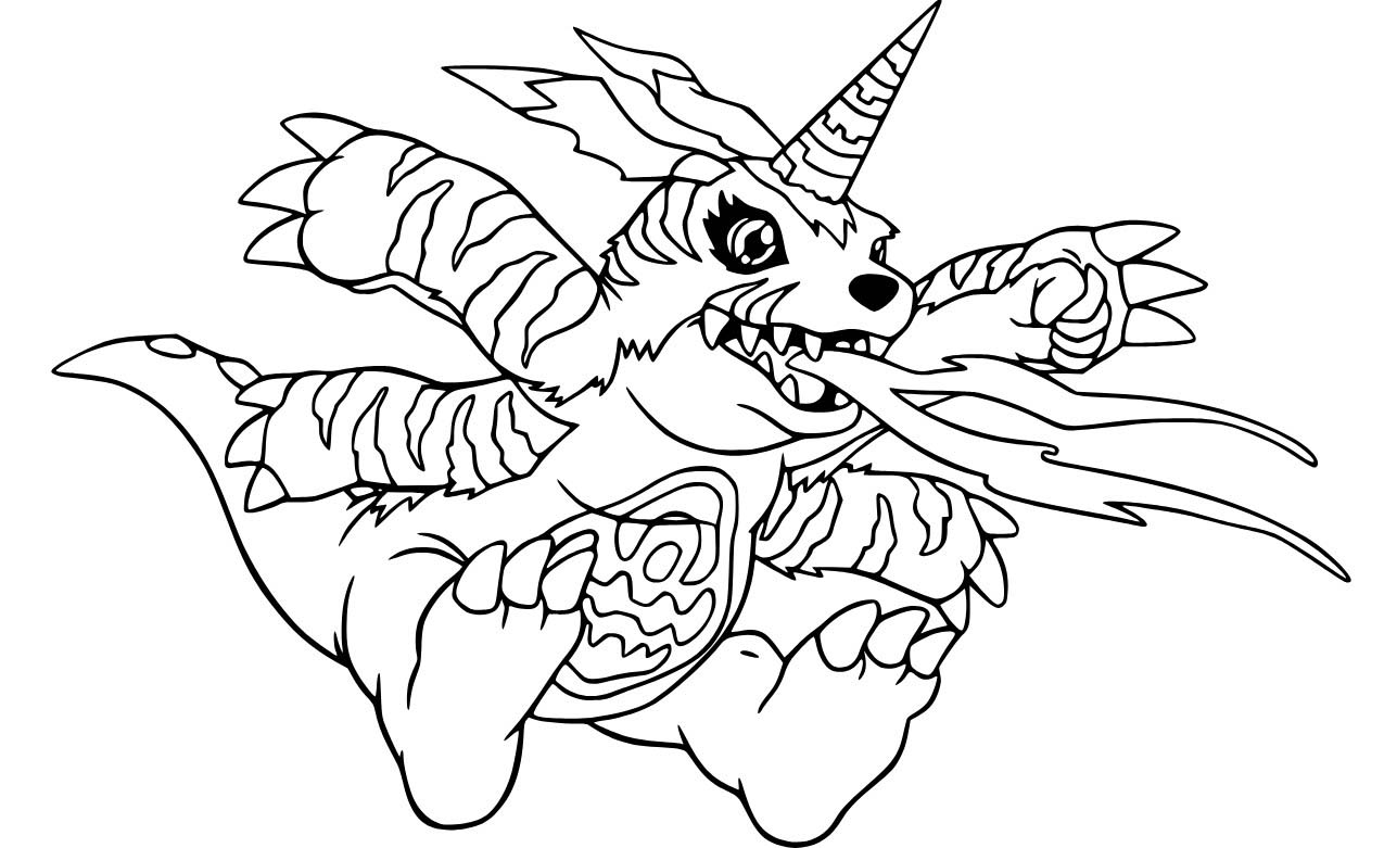 Digimon zdarma základní tisknutelné omalovánka