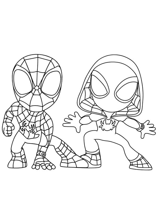 Ghost Spider snadný tisknutelné omalovánka