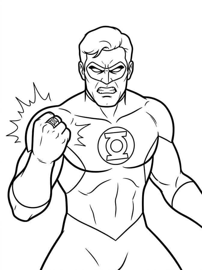 Green Lantern k vytisknutí zdarma omalovánka