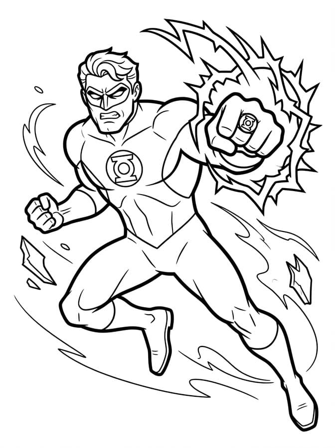Green Lantern k vytisknutí omalovánka