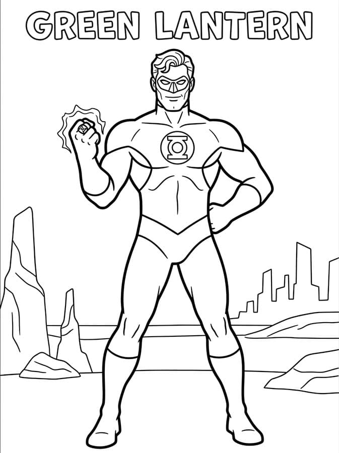 Green Lantern pro děti omalovánka