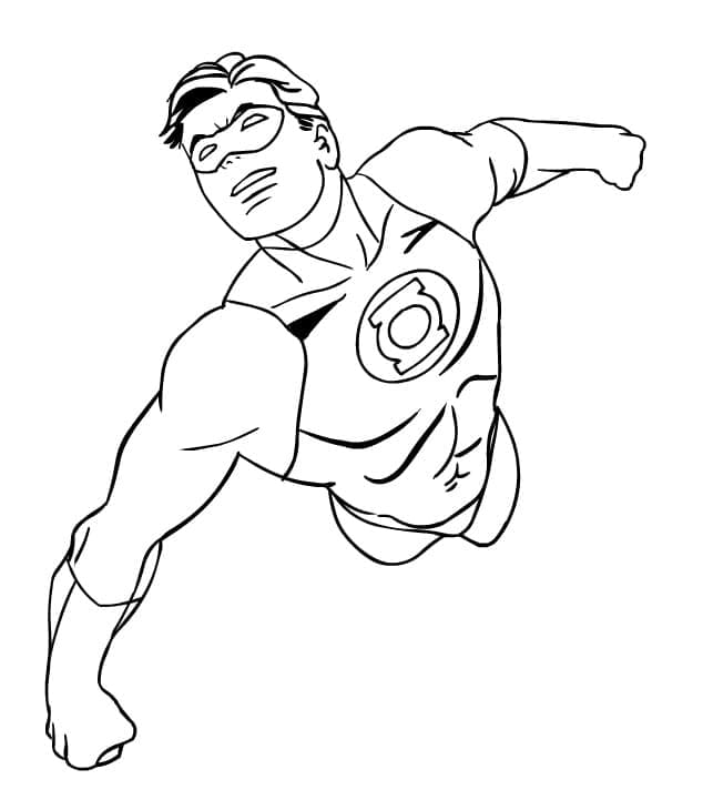Green Lantern prostý tisknutelné omalovánka