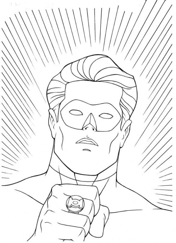 Green Lantern základní tisknutelné omalovánka