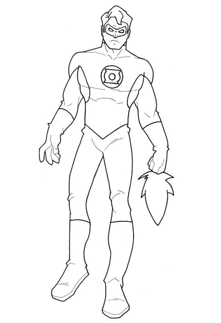 Green Lantern zdarma snadný tisknutelné omalovánka