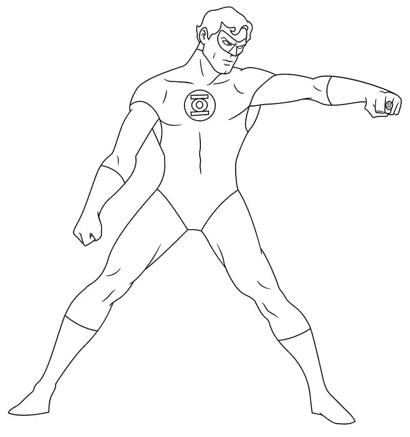 Green Lantern zdarma základní tisknutelné omalovánka