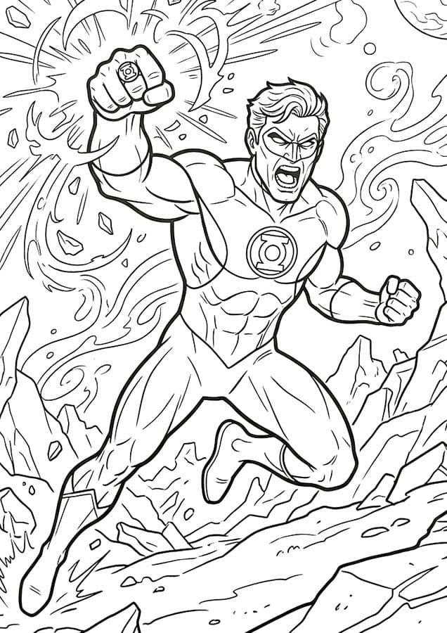 Green Lantern zdarma omalovánka