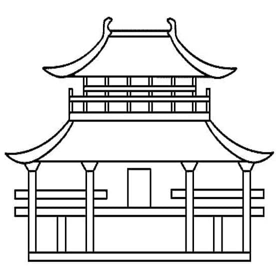 Japonsko snadný tisknutelné omalovánka