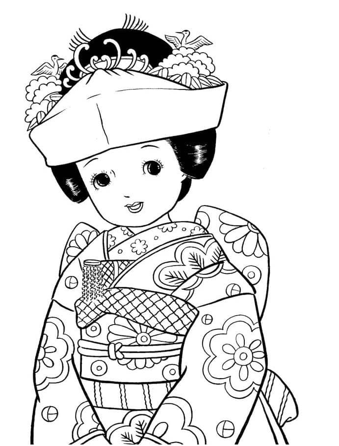 Japonsko zdarma snadný tisknutelné omalovánka