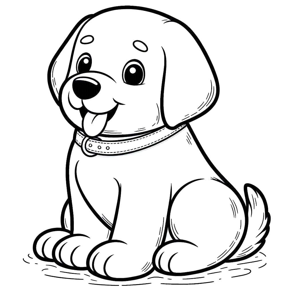 Labrador k vytisknutí omalovánka