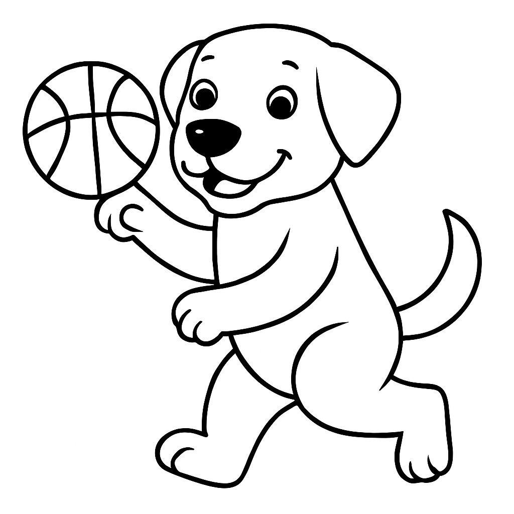 Labrador zdarma prostý omalovánka