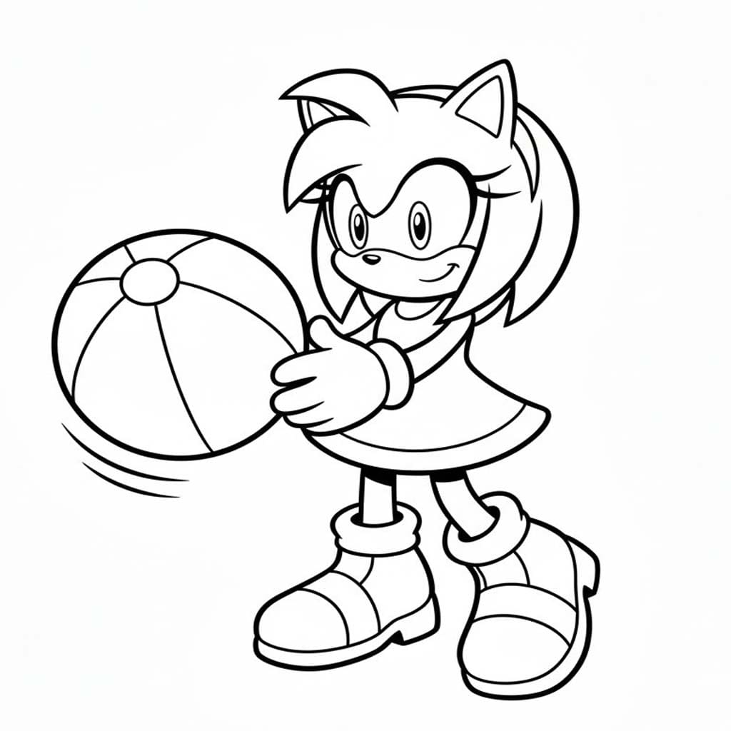 Nakreslete Amy Rose k vytisknutí zdarma omalovánka