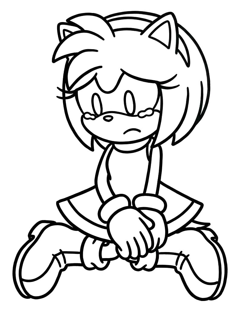 Nakreslete Amy Rose pro děti omalovánka