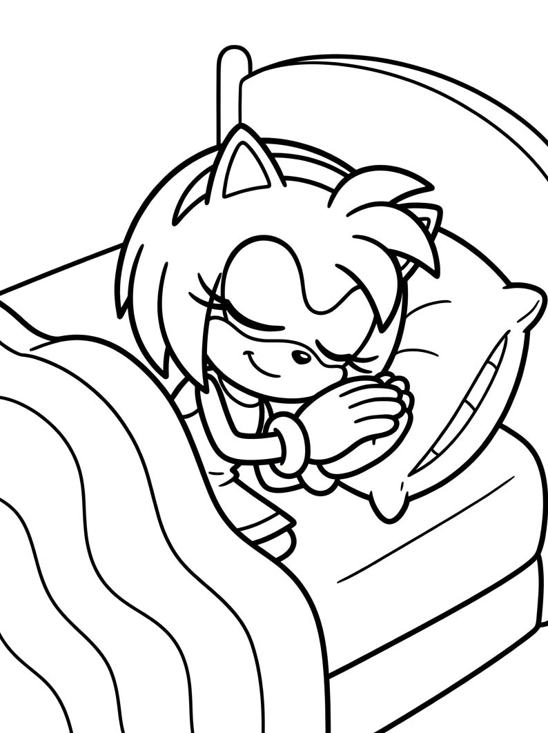 Nakreslete Amy Rose prostý tisknutelné omalovánka