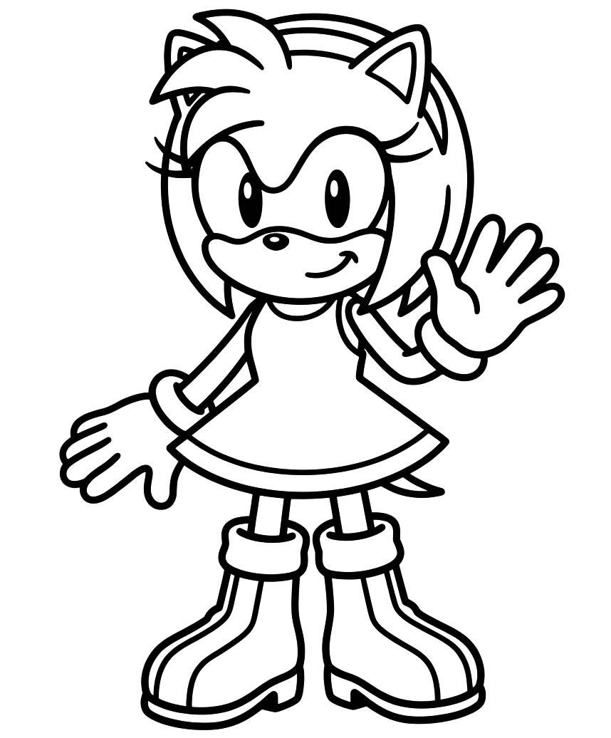 Nakreslete Amy Rose snadný tisknutelné omalovánka