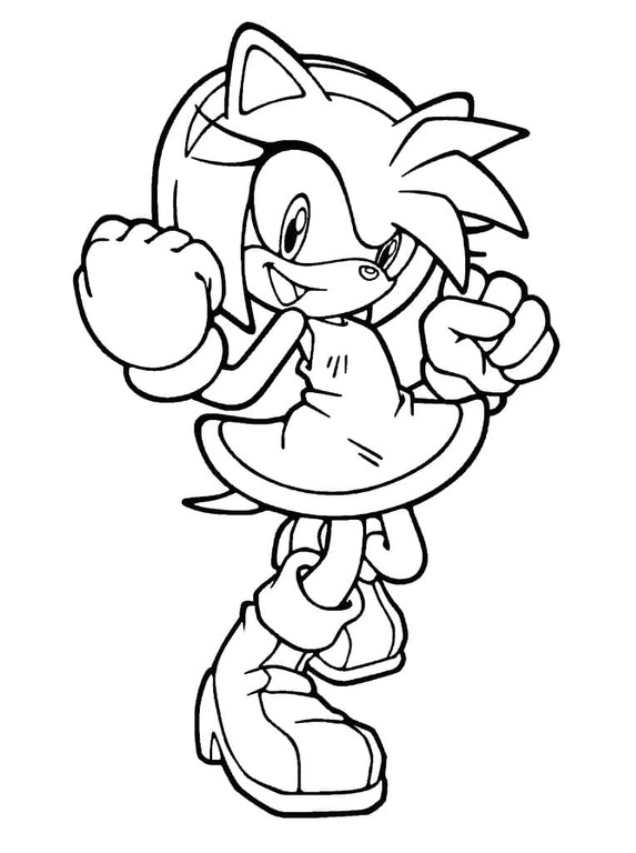 Nakreslete Amy Rose snadný omalovánka