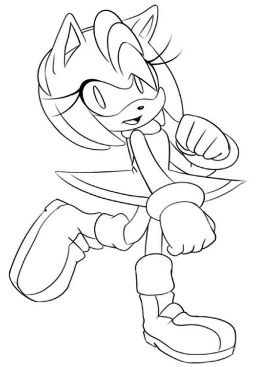 Nakreslete Amy Rose tisknutelné pro děti omalovánka