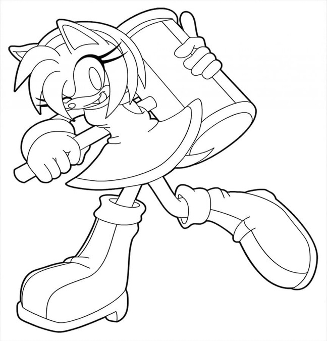 Nakreslete Amy Rose tisknutelné omalovánka