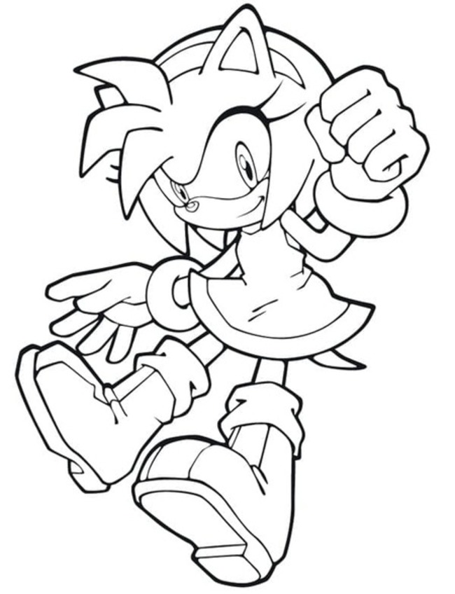 Nakreslete Amy Rose základní tisknutelné omalovánka