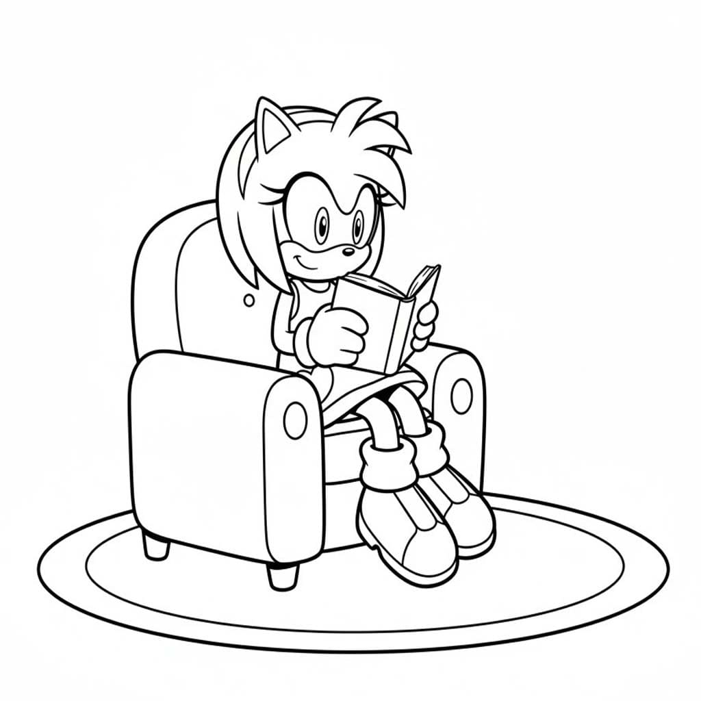 Nakreslete Amy Rose zdarma snadný tisknutelné omalovánka