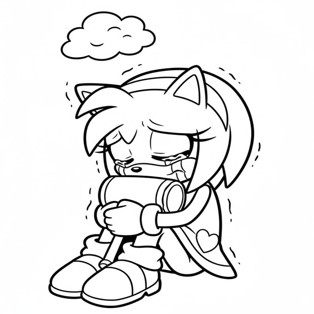 Nakreslete Amy Rose zdarma základní omalovánka