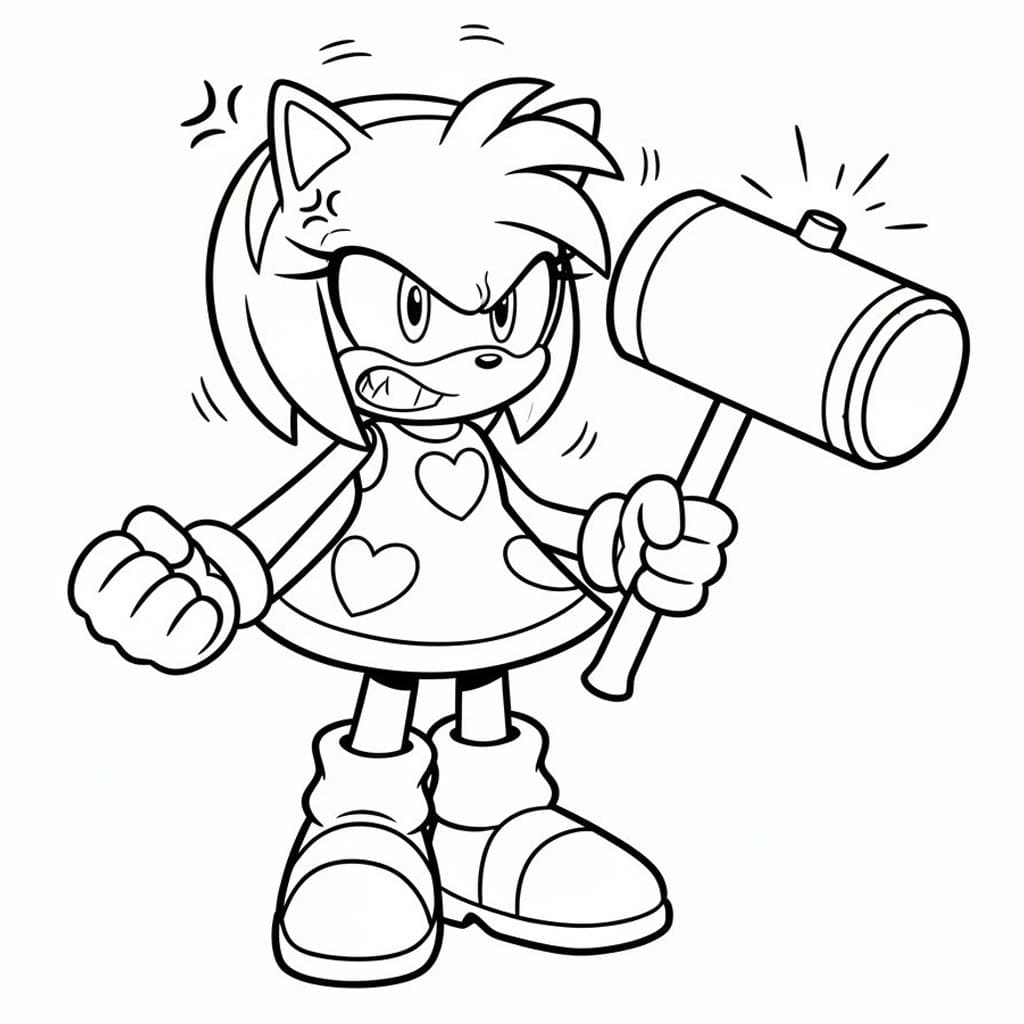 Nakreslete Amy Rose zdarma omalovánka