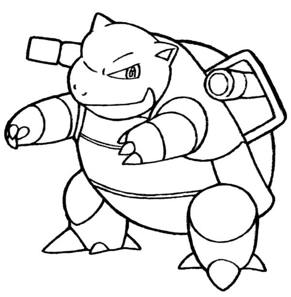 Nakreslete Blastoise k vytisknutí zdarma omalovánka